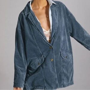 Pilcro Slate Blue Corduroy Blazer